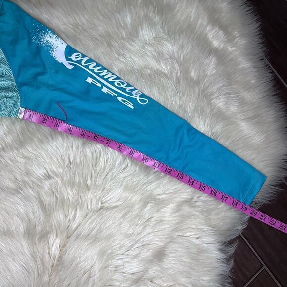 Columbia turquoise/sea green print rash gaurd sz large(14/16) - Picture 7 of 8